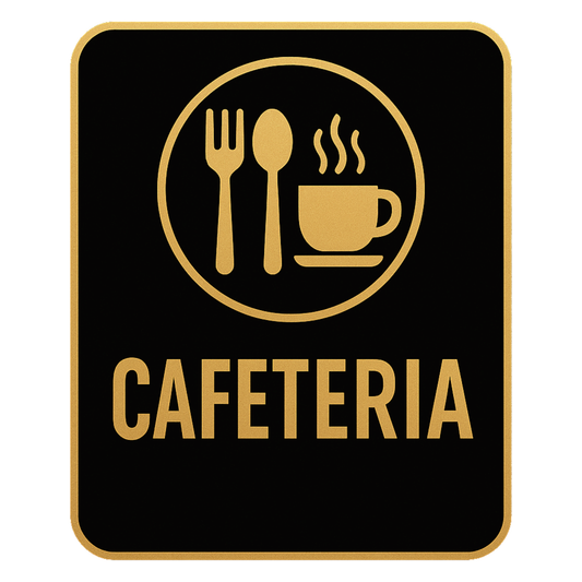 Smeeps Cafeteria Door Sticker – 12.7 x 15.24 cm Office Signage | Gold & Black Premium Vinyl | Waterproof, Durable & Easy to Apply