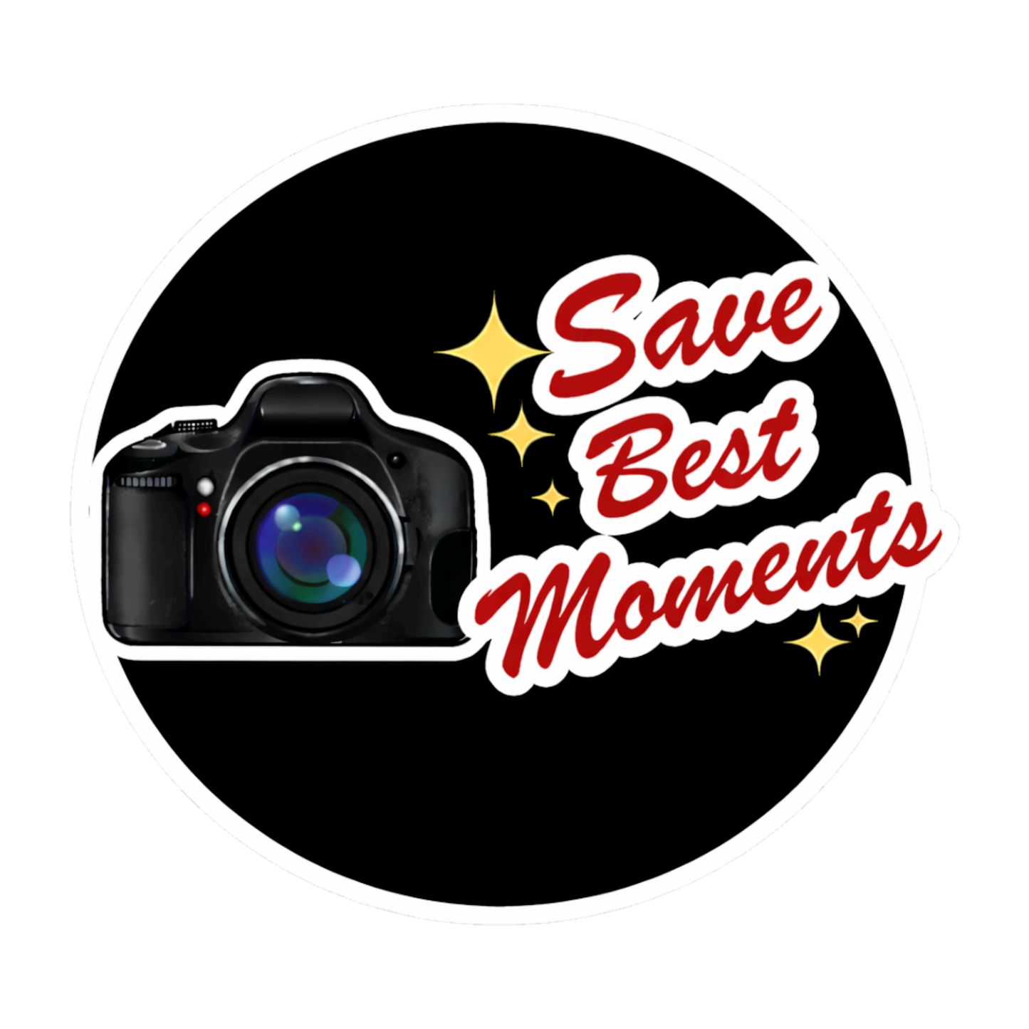 Smeeps Save Best Moments Camera Vinyl Sticker – 10.93 × 10.93 cm (4.3 × 4.3 Inch) Waterproof Photography Sticker | Camera Lover Decal | UV Resistant Wash Proof | Pack of 1