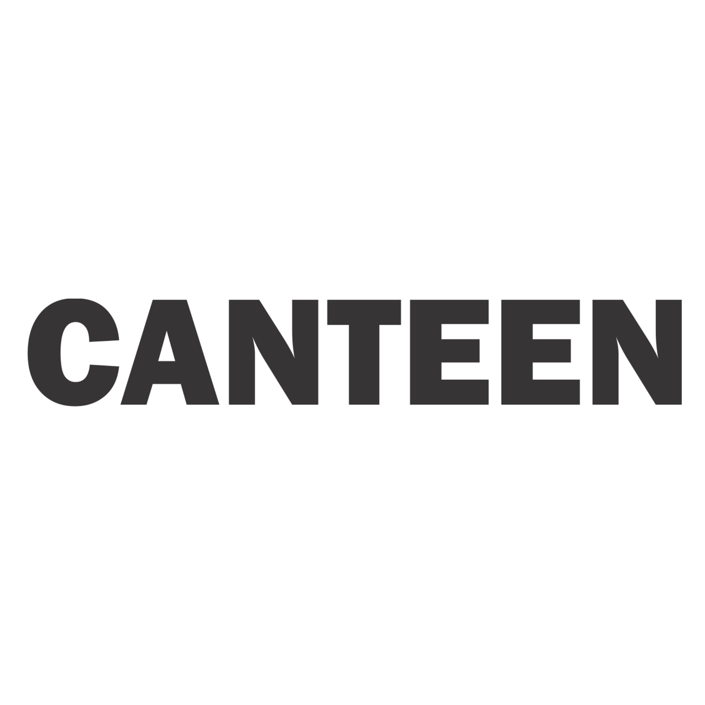 Smeeps Canteen Sticker – 12 x 2 cm Bold Text Vinyl Label | Waterproof & Durable Signage for Offices, Schools & Commercial Spaces