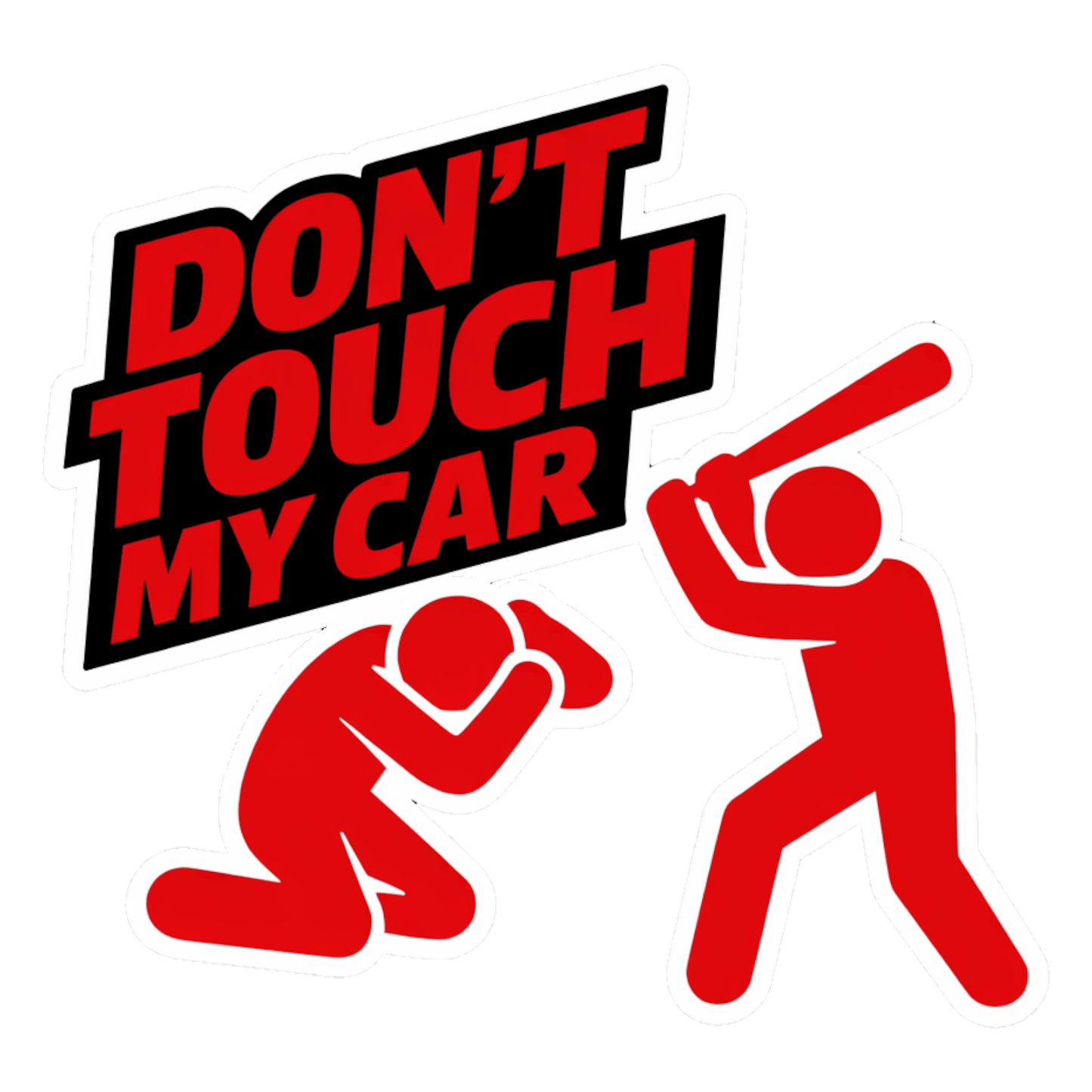 Smeeps Don’t Touch My Car Sticker – 10.42 × 10.16 cm (4.1 × 4 Inch) Waterproof Vinyl Funny Warning Sticker for Cars & Bikes | UV Resistant | Pack of 1