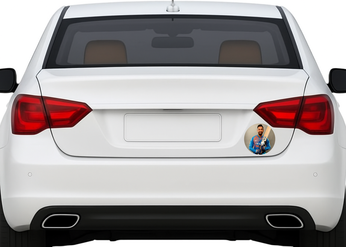Smeeps Krunal Pandya Sticker – 10.16 cm (4 Inch) Indian Cricket Star Fan Vinyl Decal | Waterproof UV Resistant Round Car & Bike Sticker