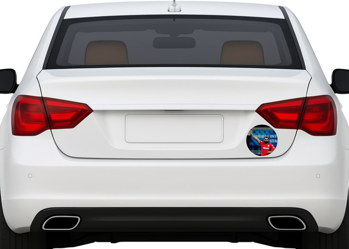 Smeeps Mohammed Shami Sticker – 10.16 cm (4 Inch) Indian Fast Bowler Fan Vinyl Decal | Waterproof UV Resistant Round Car & Bike Sticker