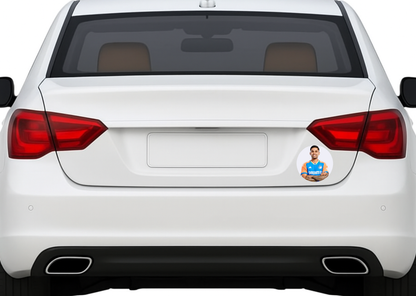 Smeeps Suryakumar Yadav Sticker – 10.16 cm (4 Inch) Indian Cricket Star Fan Vinyl Decal | Waterproof UV Resistant Round Car & Bike Sticker