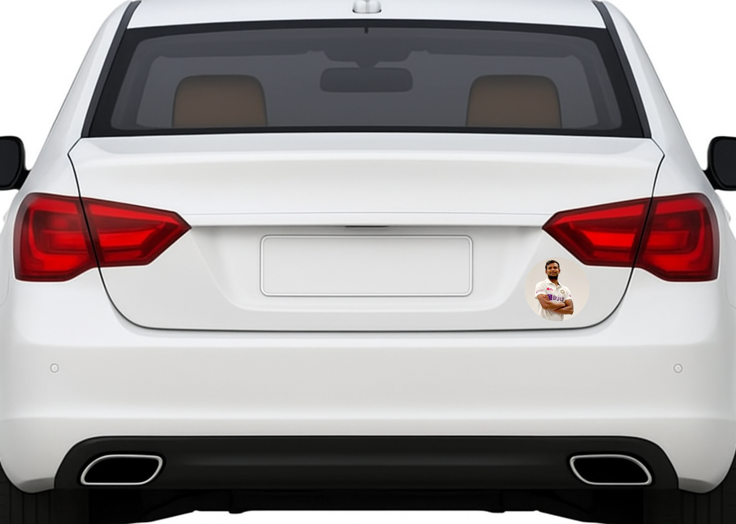 Smeeps T. Natarajan Sticker – 10.16 cm (4 Inch) Indian Cricket Fast Bowler Fan Vinyl Decal | Waterproof UV Resistant Round Car & Bike Sticker