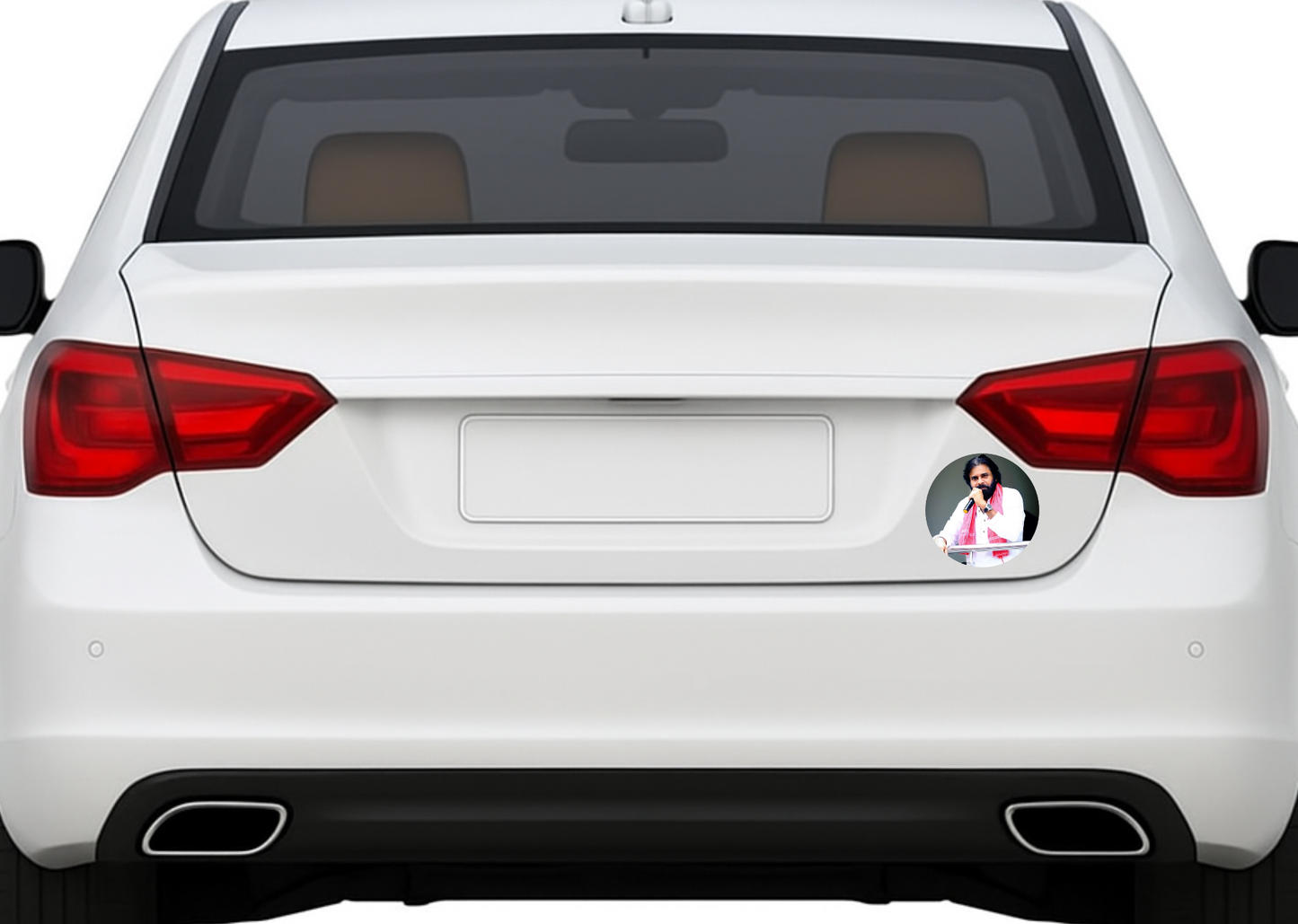 Smeeps Pawan Kalyan Podium Speech Sticker – 10.16 cm (4 Inch) Round Political Vinyl Decal | Waterproof UV Resistant Car & Bike Sticker
