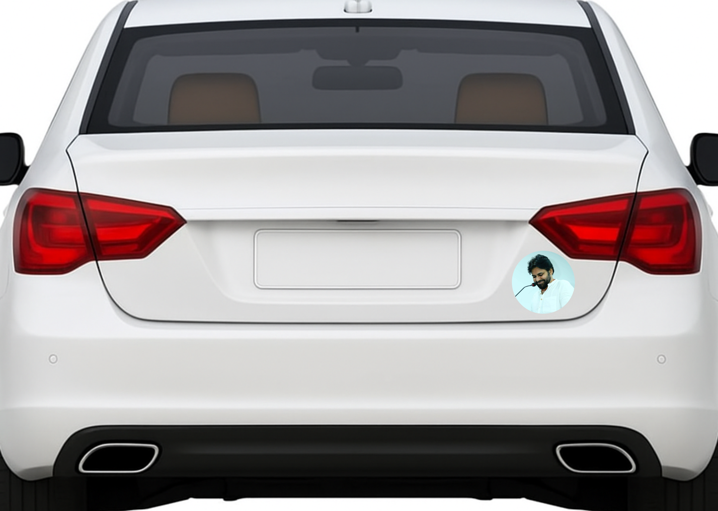 Smeeps Pawan Kalyan Humble Smile Pose Sticker – 10.16 cm (4 Inch) Round Political Vinyl Decal | Waterproof UV Resistant Car & Bike Sticker