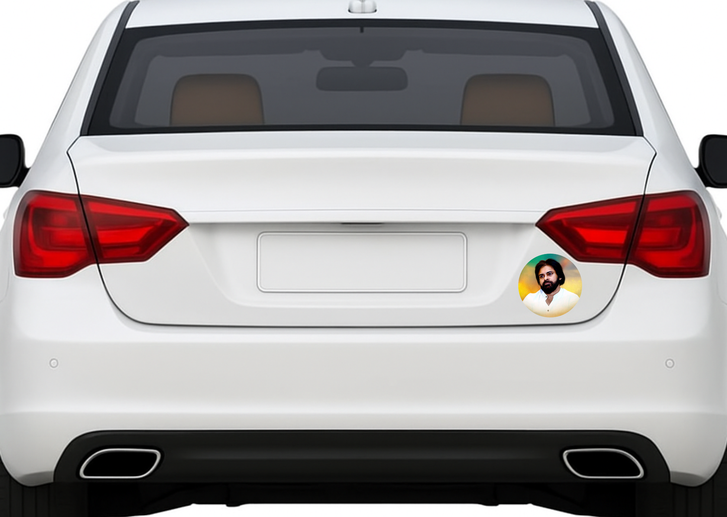 Smeeps Pawan Kalyan Calm Portrait Sticker – 10.16 cm (4 Inch) Round Political Vinyl Decal | Waterproof UV Resistant Car & Bike Sticker