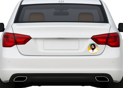 Smeeps Pawan Kalyan Calm Portrait Sticker – 10.16 cm (4 Inch) Round Political Vinyl Decal | Waterproof UV Resistant Car & Bike Sticker