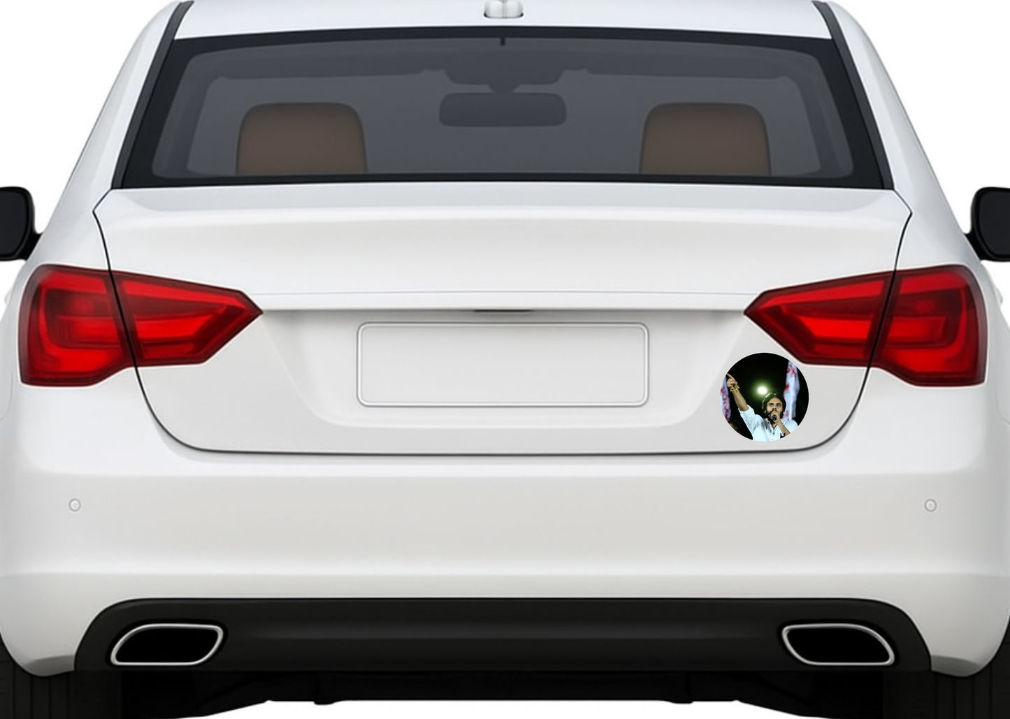 Smeeps Pawan Kalyan Rally Pointing Pose Sticker – 10.16 cm (4 Inch) Round Political Vinyl Decal | Waterproof UV Resistant Car & Bike Sticker