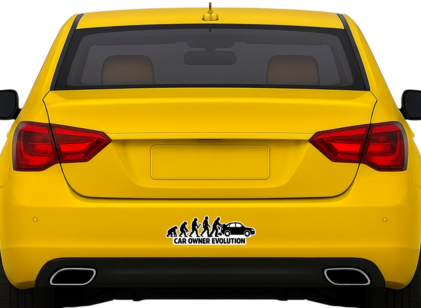 Smeeps Car Owner Evolution Sticker – 12.7 × 4.07 cm (5 × 1.6 Inch) Waterproof Vinyl Car Decal | Funny Car Enthusiast Sticker | UV Resistant | Pack of 1