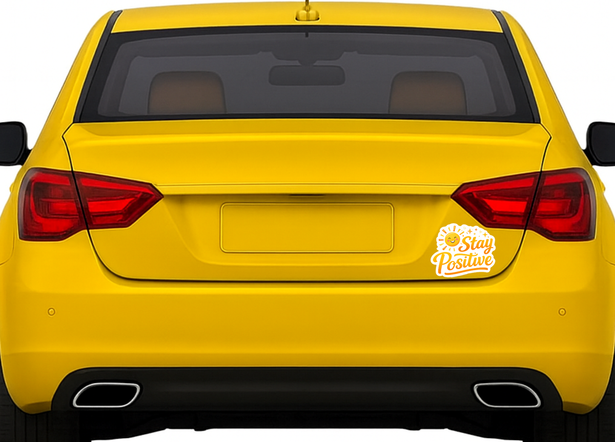 Smeeps Stay Positive Sticker – 10.16 × 8.39 cm (4 × 3.3 Inch) Motivational Quote Vinyl Sticker | Waterproof UV Resistant Wash Proof Durable