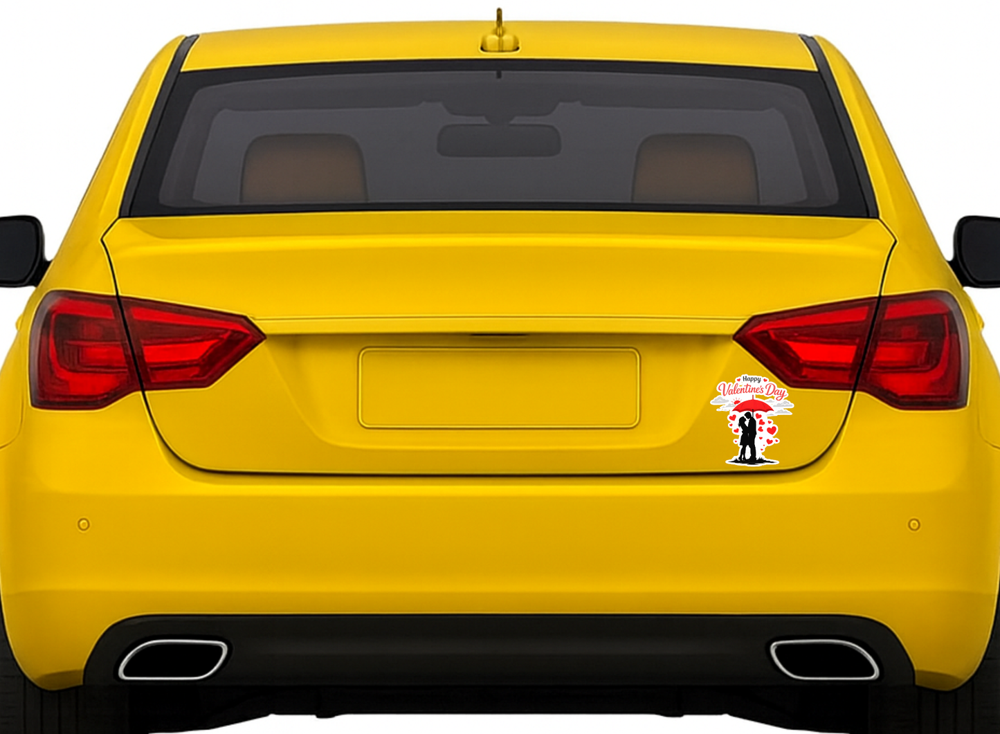 Smeeps Happy Valentine’s Day Couple Under Umbrella Sticker – 10.16 × 9.15 cm (4 × 3.6 Inch) Premium Vinyl Decal | Romantic Love Heart Design | Waterproof UV Resistant Wash Proof | Pack of 1