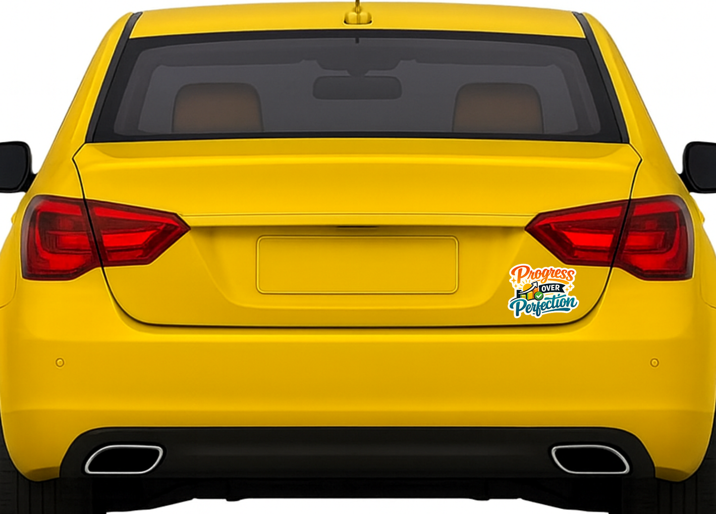 Smeeps Progress Over Perfection Sticker – 10.16 × 7.62 cm (4 × 3 Inch) Motivational Quote Vinyl Sticker | Waterproof UV Resistant Wash Proof Durable