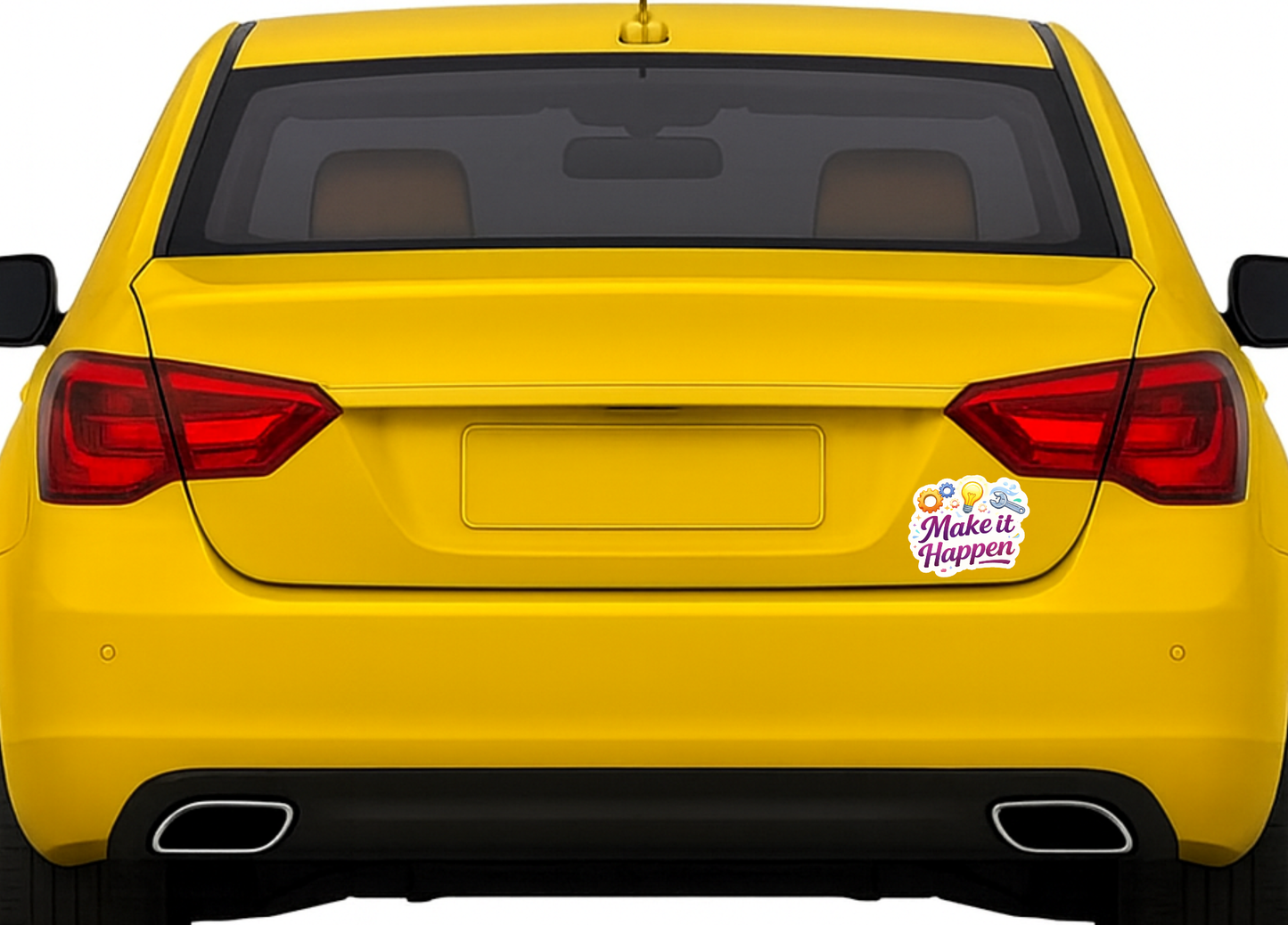 Smeeps Make It Happen Sticker – 10.16 × 8.13 cm (4 × 3.2 Inch) Motivational Quote Vinyl Sticker | Waterproof UV Resistant Wash Proof Durable