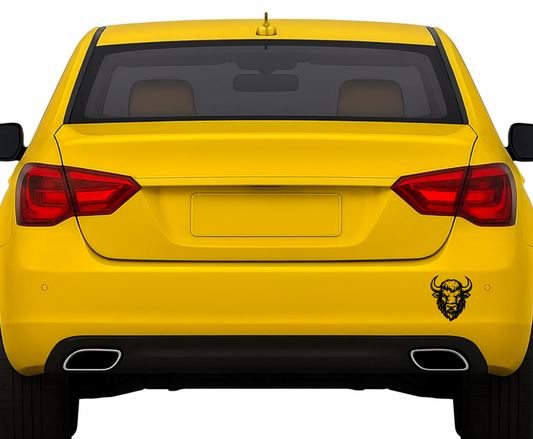 Smeeps Bison Head Sticker – 8.89 x 7.62 cm Car & Bike Vinyl Decal | Bold Bull Design | Waterproof & Durable