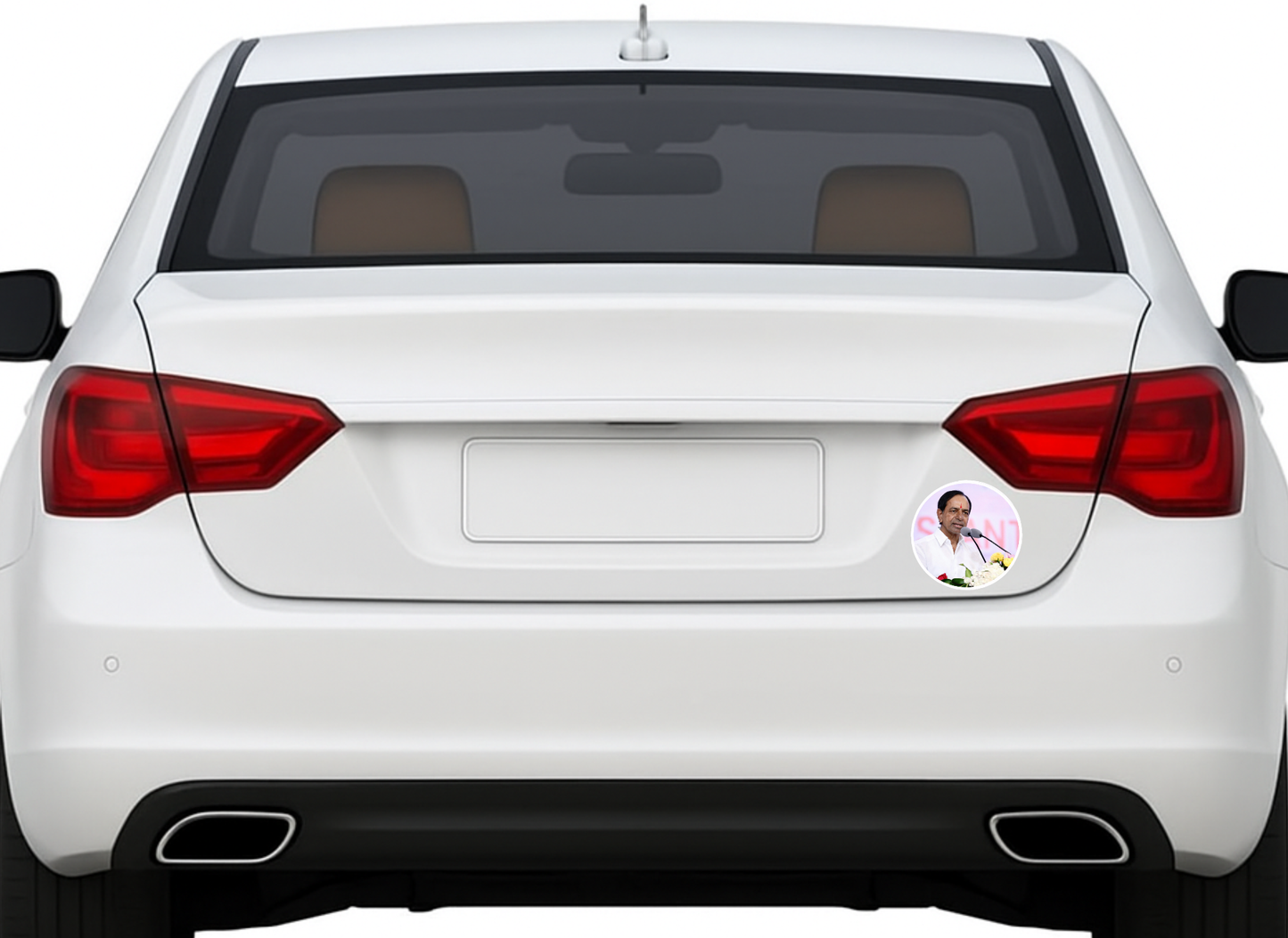 Smeeps K. Chandrashekar Rao Portrait Round Sticker – 10.16 cm (4 Inch) Car & Bike Vinyl Decal | Waterproof UV Resistant Political Sticker