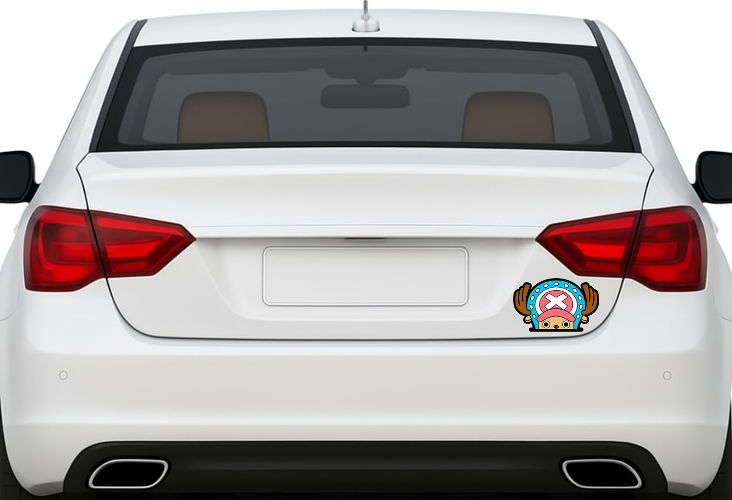 Smeeps Chopper Peeking Sticker – 11.94 x 7.62 cm Car Rear Glass Peek Decal | Cute One Piece Anime Vinyl | Waterproof & UV-Resistant