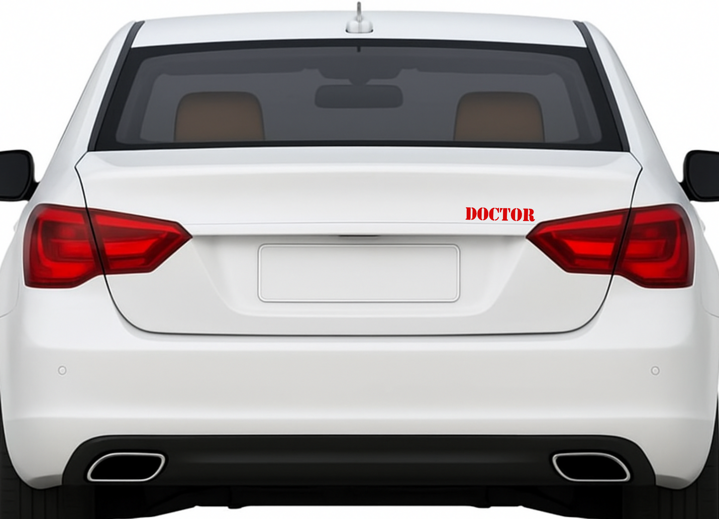 Smeeps DOCTOR Text Sticker – 16.3 x 3 cm Red Vinyl Decal | Professional Label for Car and Bike , Doors & Equipment | Wash-Proof & Durable