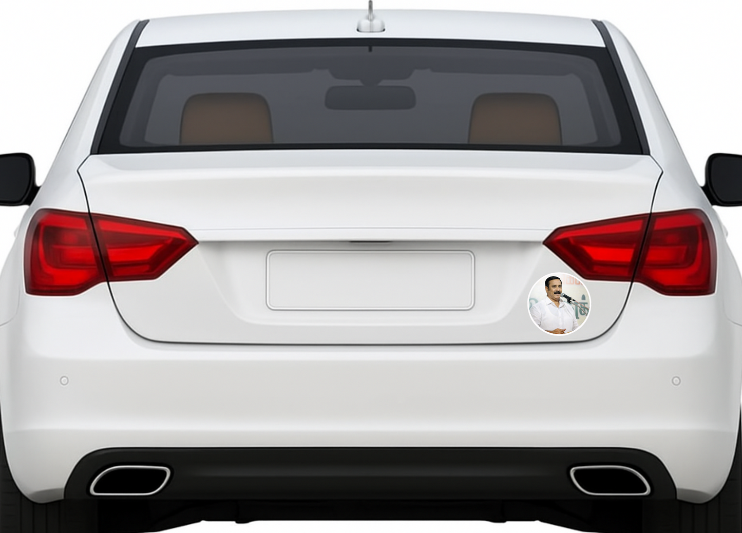 Smeeps Anbumani Ramadoss Portrait Round Sticker – 10.16 cm / 4 Inch Car & Bike Vinyl Decal | Political Leader Design | Waterproof & UV Resistant