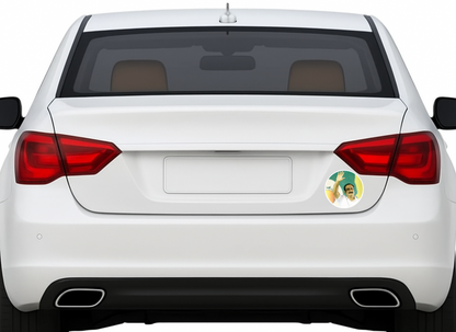 Smeeps Anbumani Ramadoss Waving Portrait Round Sticker – 10.16 cm (4 Inch) Car & Bike Vinyl Decal | Waterproof UV Resistant Political Sticker