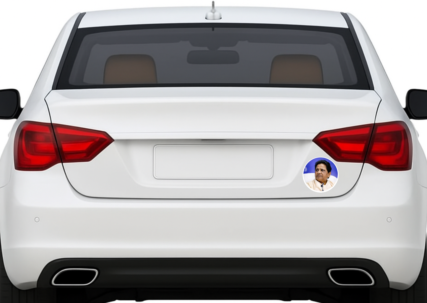Smeeps Mayawati Bahujan Samaj Party Sticker – 10.16 cm (4 Inch) Round Car & Bike Vinyl Decal | Waterproof UV Resistant Political Design