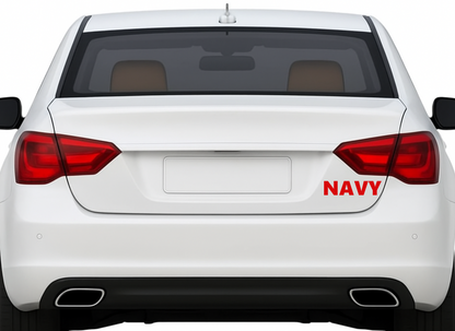 Smeeps NAVY Text Sticker – 12.4 x 3 cm Car & Bike Vinyl Decal | Bold Red Lettering | Waterproof & Durable Military-Themed Sticker