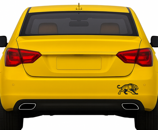 Smeeps Roaring Tiger Sticker – 8.89 x 5.08 cm Car & Bike Vinyl Decal | Wild Predator Silhouette Design | Waterproof & Durable