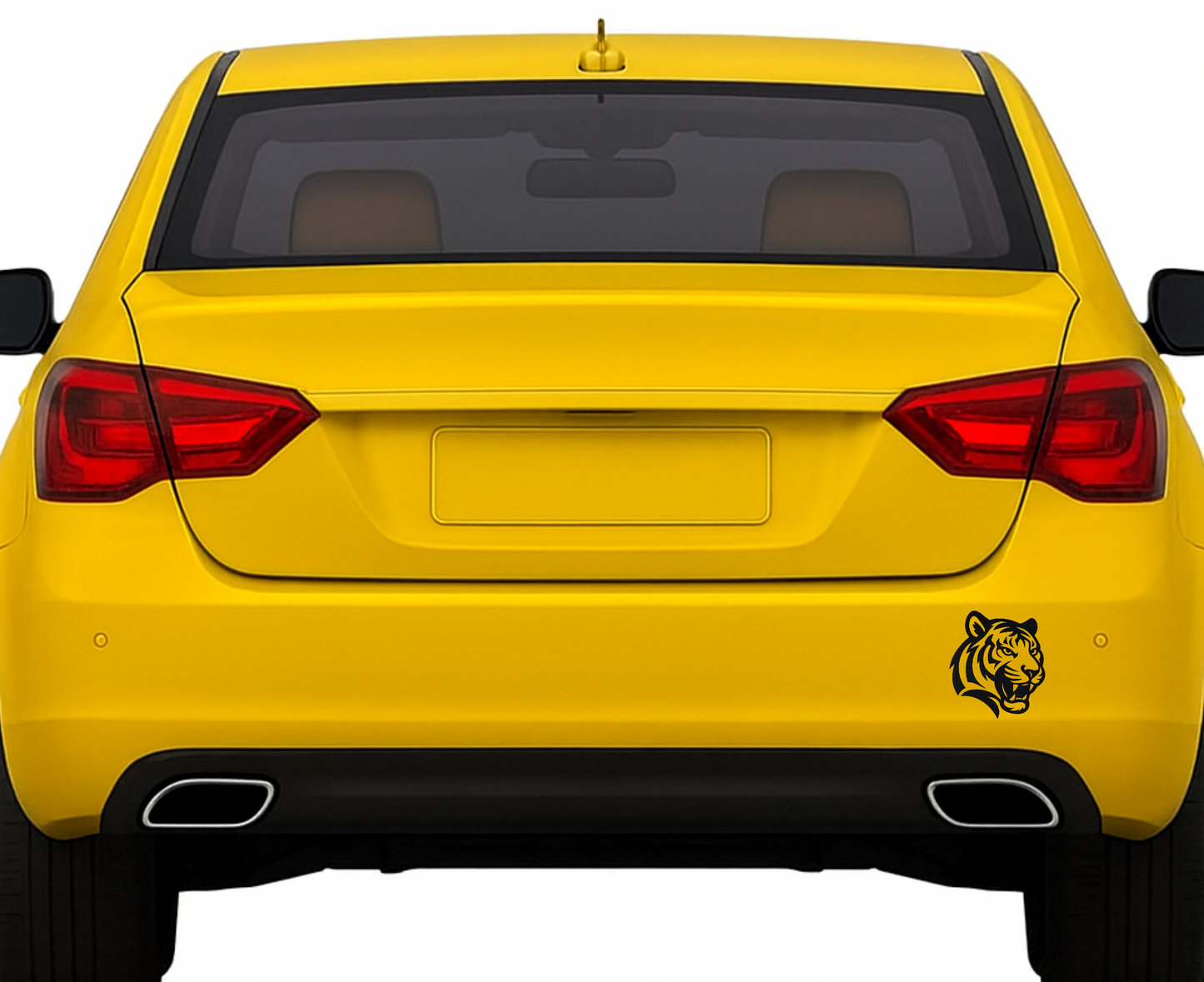 Smeeps Tiger Head Sticker – 8.89 x 7.62 cm Car & Bike Vinyl Decal | Bold Wildcat Design | Waterproof & Durable Black Graphic