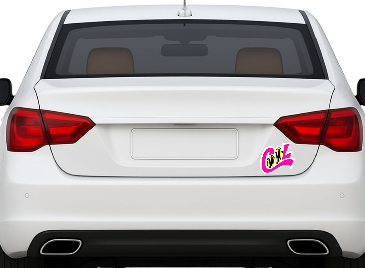 Smeeps “COOL” Sunglasses Sticker – 10.16 x 9.15 cm Trendy Neon Style Vinyl Decal | Retro Pink & Yellow Design | Waterproof & UV-Resistant Car, Bike & Laptop Sticker