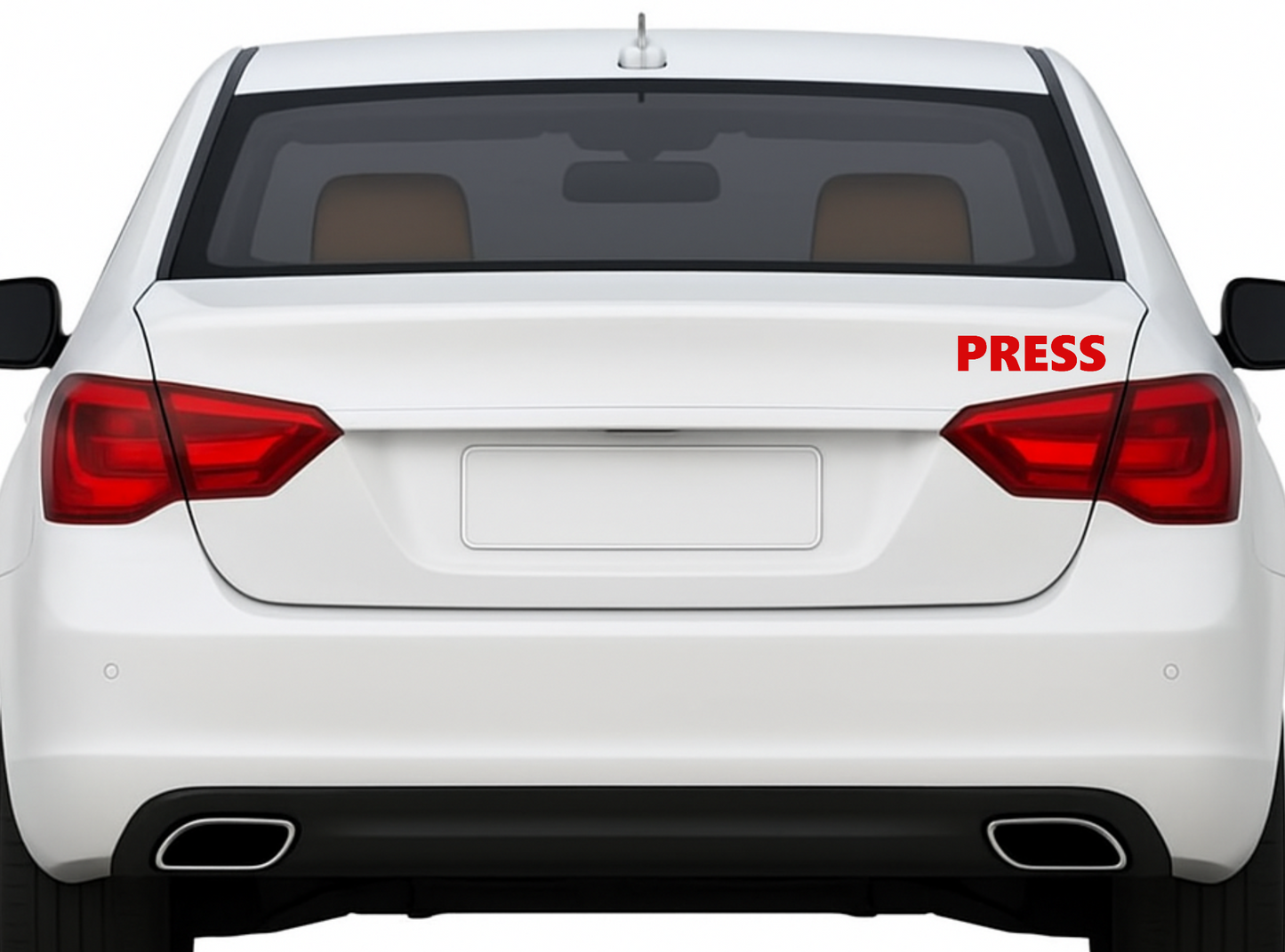Smeeps PRESS Sticker – 12.5 x 3 cm Car, Bike & Media Vehicle Vinyl Decal | Bold Red Text | Waterproof & Durable Design