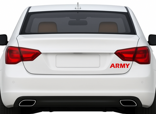 Smeeps ARMY Text Sticker – 14.1 x 3 cm Bold Red Vinyl Decal | Car Lettering | Military Style Font | Waterproof & UV-Resistant Design Font Used: Helvetica Bold