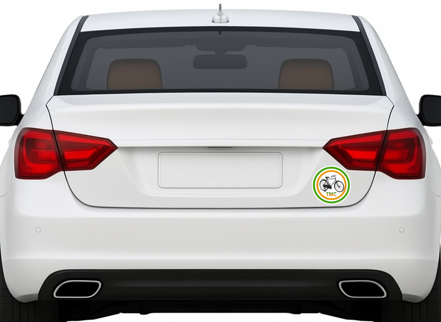 Smeeps TMC Bicycle Symbol Round Sticker – 10.16 cm (4 Inch) Car & Bike Vinyl Decal | Waterproof UV Resistant Political Party Sticker