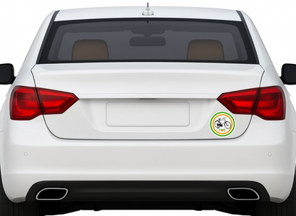 Smeeps TMC Bicycle Symbol Round Sticker – 10.16 cm (4 Inch) Car & Bike Vinyl Decal | Waterproof UV Resistant Political Party Sticker