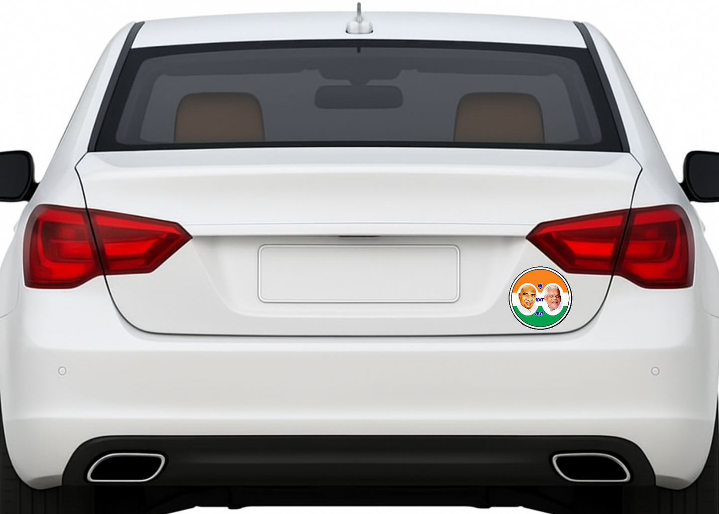 Smeeps Indian National Congress Dual Leader Round Sticker – 10.16 cm (4 Inch) Car & Bike Vinyl Decal | Waterproof UV Resistant Political Sticker