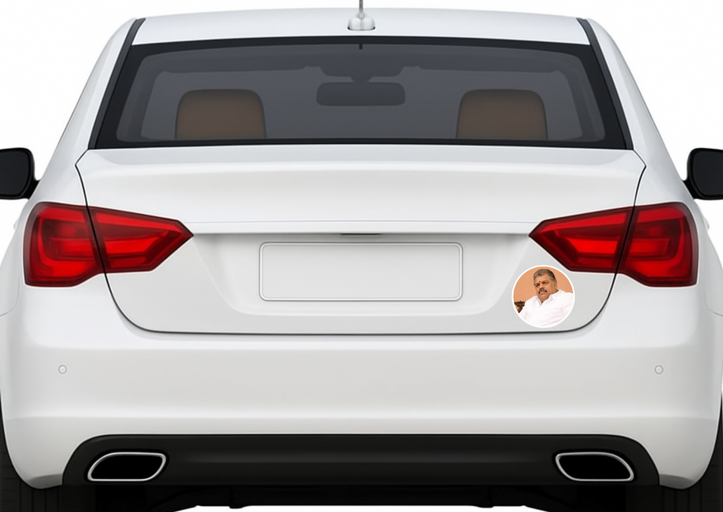 Smeeps G.K. Vasan Portrait Round Sticker – 10.16 cm (4 Inch) Car & Bike Vinyl Decal | Waterproof UV Resistant Political Sticker