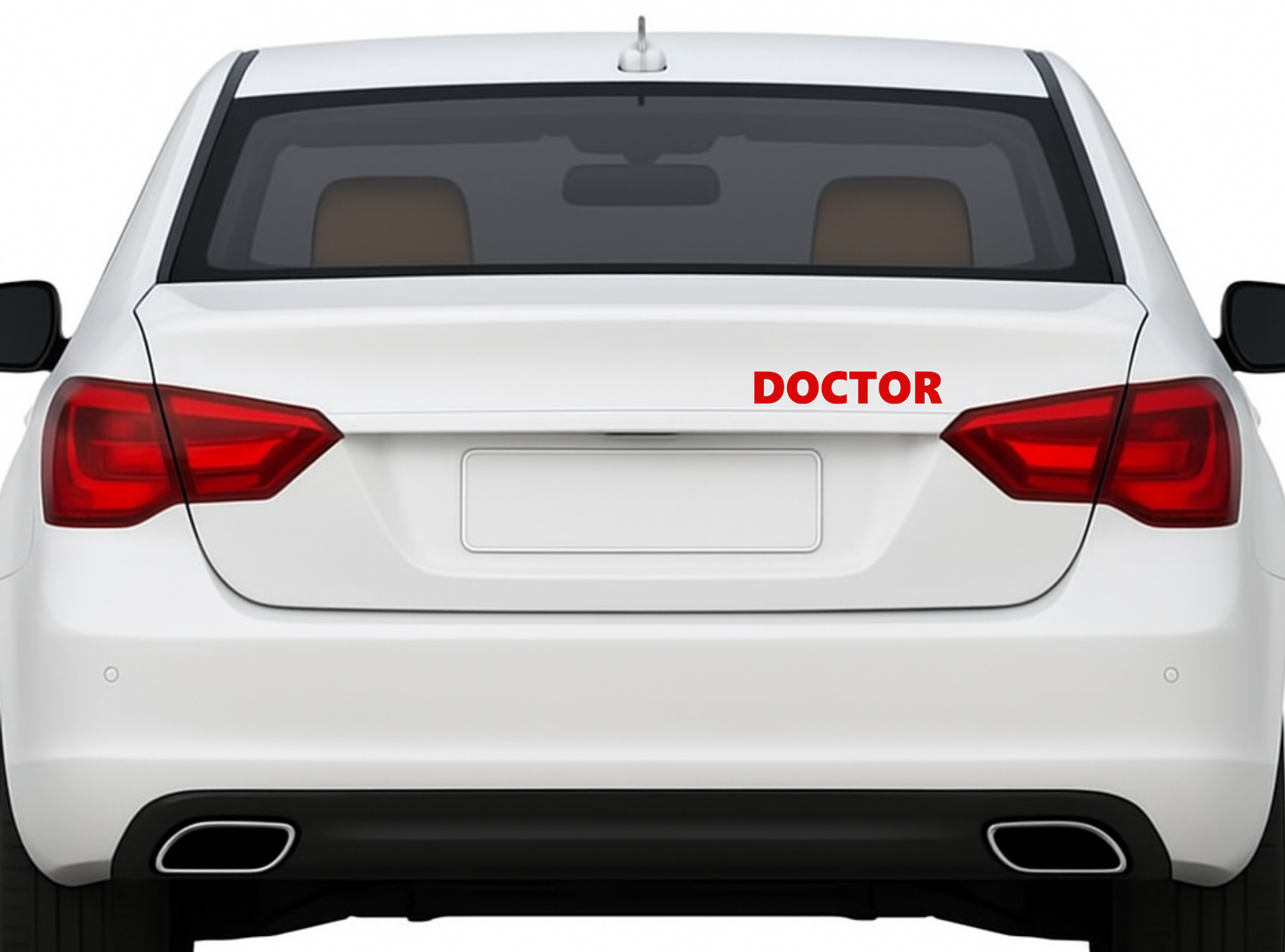 Smeeps DOCTOR Text Sticker – 17.5 x 3 cm Bold Red Vinyl Decal | Car and Bike| Waterproof & UV-Resistant Design