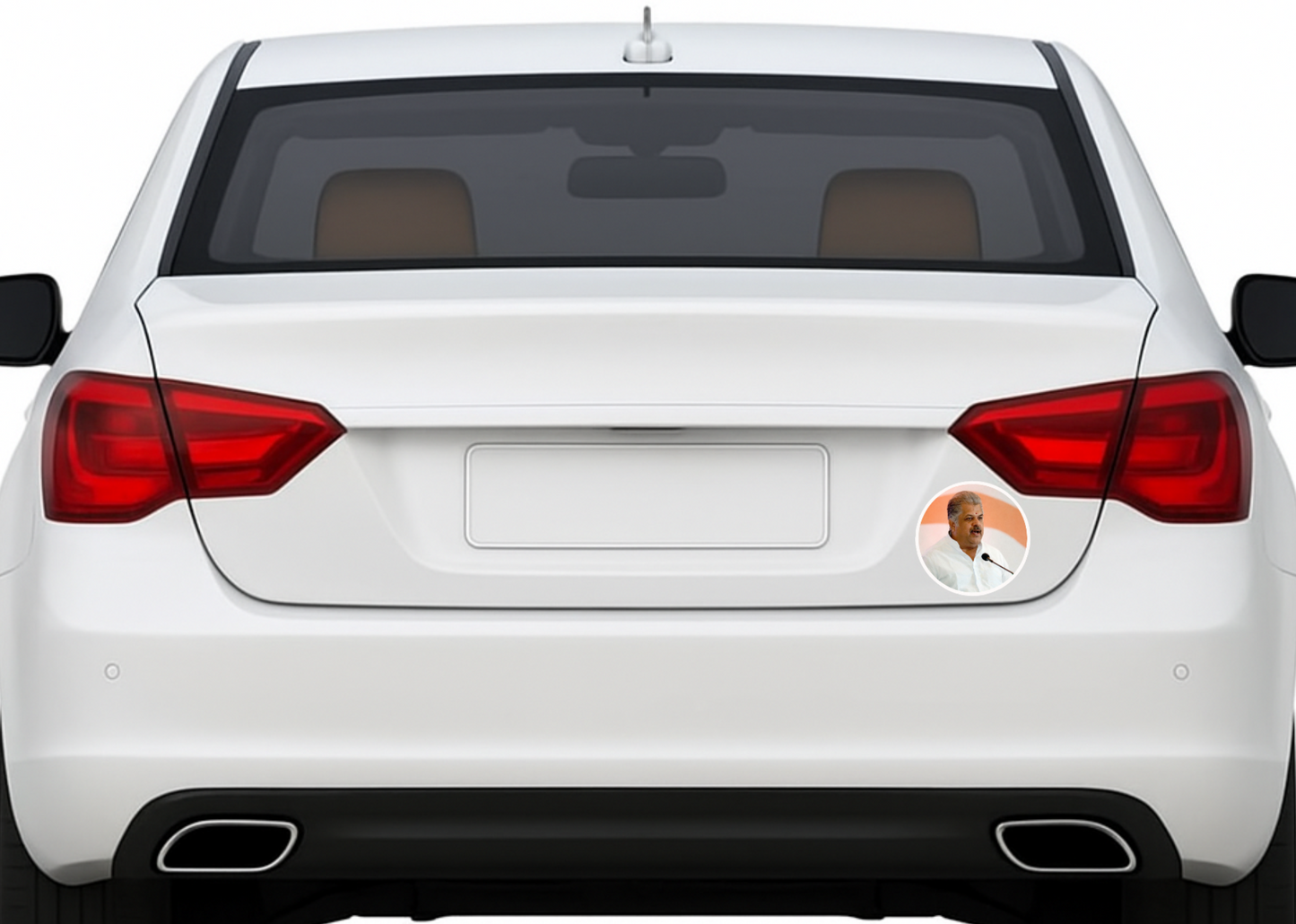 Smeeps G.K. Vasan Speech Portrait Round Sticker – 10.16 cm (4 Inch) Car & Bike Vinyl Decal | Waterproof UV Resistant Political Sticker