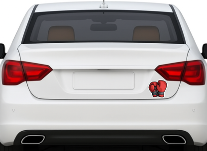 Smeeps Red Boxing Gloves Sticker – 9.15 x 8.89 cm Sports Vinyl Decal | Fighter & Gym Motivation Sticker | Waterproof & UV-Resistant Car & Bike Sticker