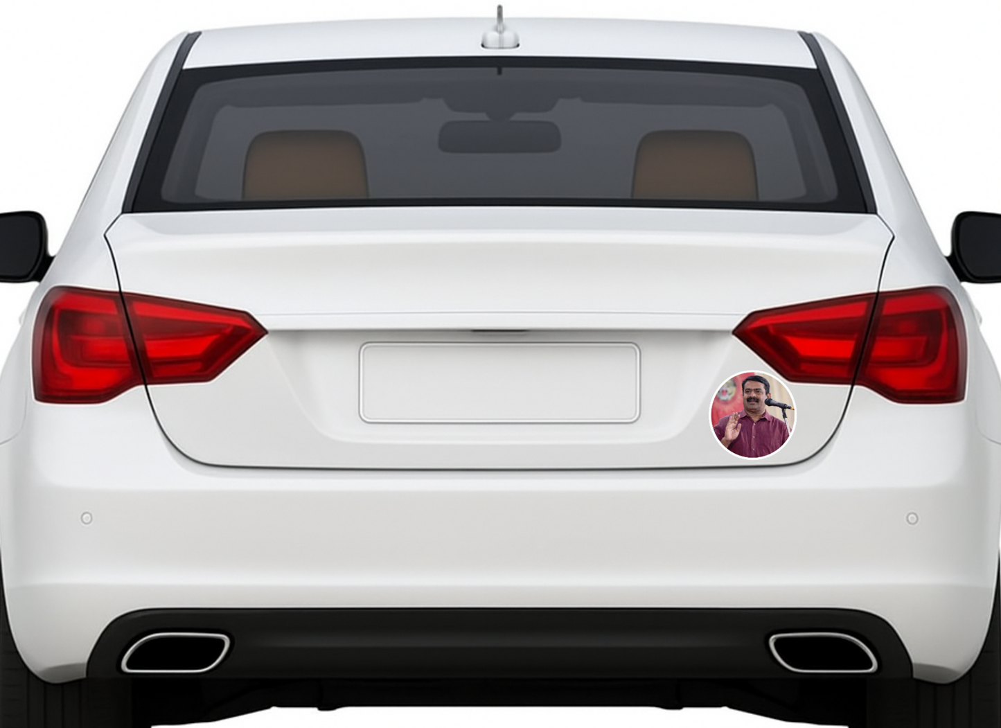 Smeeps Seeman Sticker – 10.16 cm Round Car & Bike Vinyl Decal | Waterproof Political Leader Design