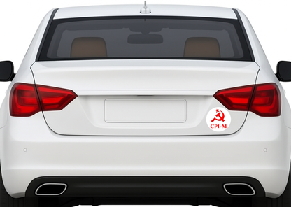 Smeeps CPI-M Party Logo Round Sticker – 10.16 cm (4 Inch) Vinyl Car & Bike Decal | Waterproof UV Resistant Political Sticker