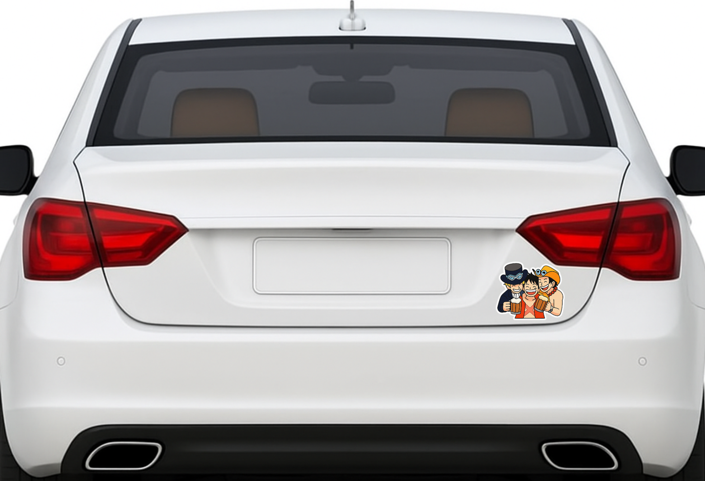 Smeeps One Piece Brothers Sticker – Luffy, Ace & Sabo Chibi Design | 10.16 x 8.64 cm Car & Bike Vinyl Decal | Waterproof & UV-Proof Anime Sticker