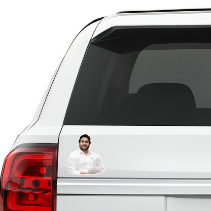 Smeeps Political Leader Portrait Vinyl Sticker – 10.16 × 10.16 cm (4 × 4 Inch) Premium Car Bike Laptop Sticker | Waterproof UV Resistant Wash Proof | Pack of 1