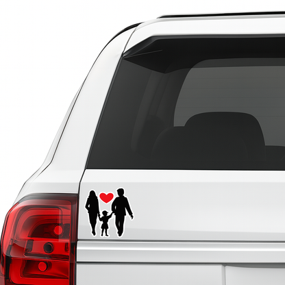 Smeeps Family Love Vinyl Sticker – 11.43 × 11.43 cm (4.5 × 4.5 Inch) Waterproof Family Car Sticker for Rear Windshield & Car Body | UV Resistant | Wash Proof | Pack of 1
