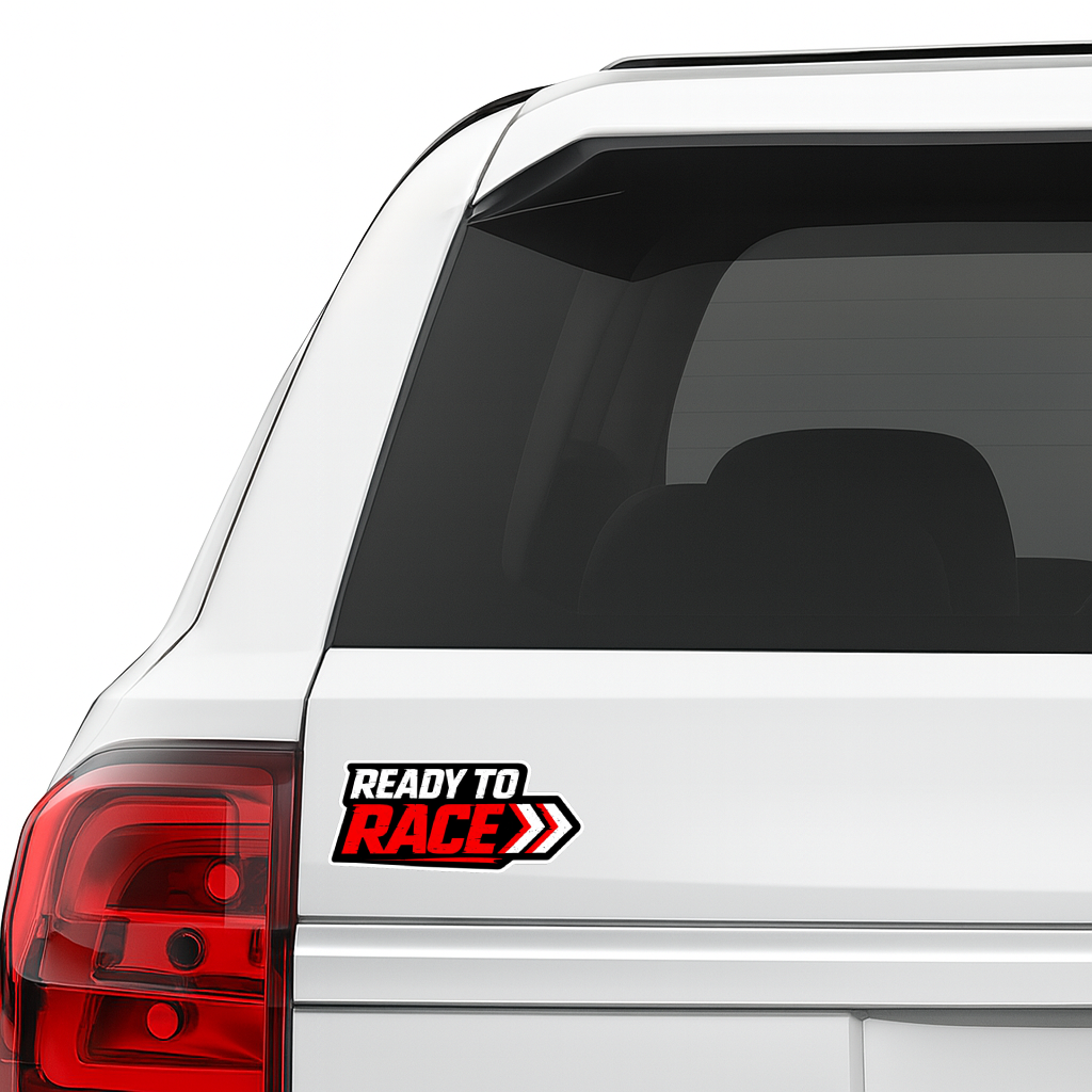Smeeps Ready To Race Sticker – 11.43 × 5.08 cm (4.5 × 2 Inch) Waterproof Vinyl Racing Car Sticker | Sports Racing Decal for Cars & Bikes | UV Resistant Washproof Automotive Graphic Sticker | Pack of 1