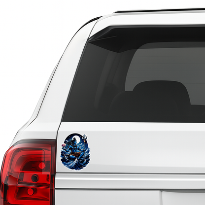 Smeeps Lord Shiva Mountain Vinyl Sticker – 10.16 × 10.16 cm (4 × 4 Inch) Waterproof Bike & Car Decal | Mahadev Trishul Design | UV Resistant Wash Proof | Pack of 1
