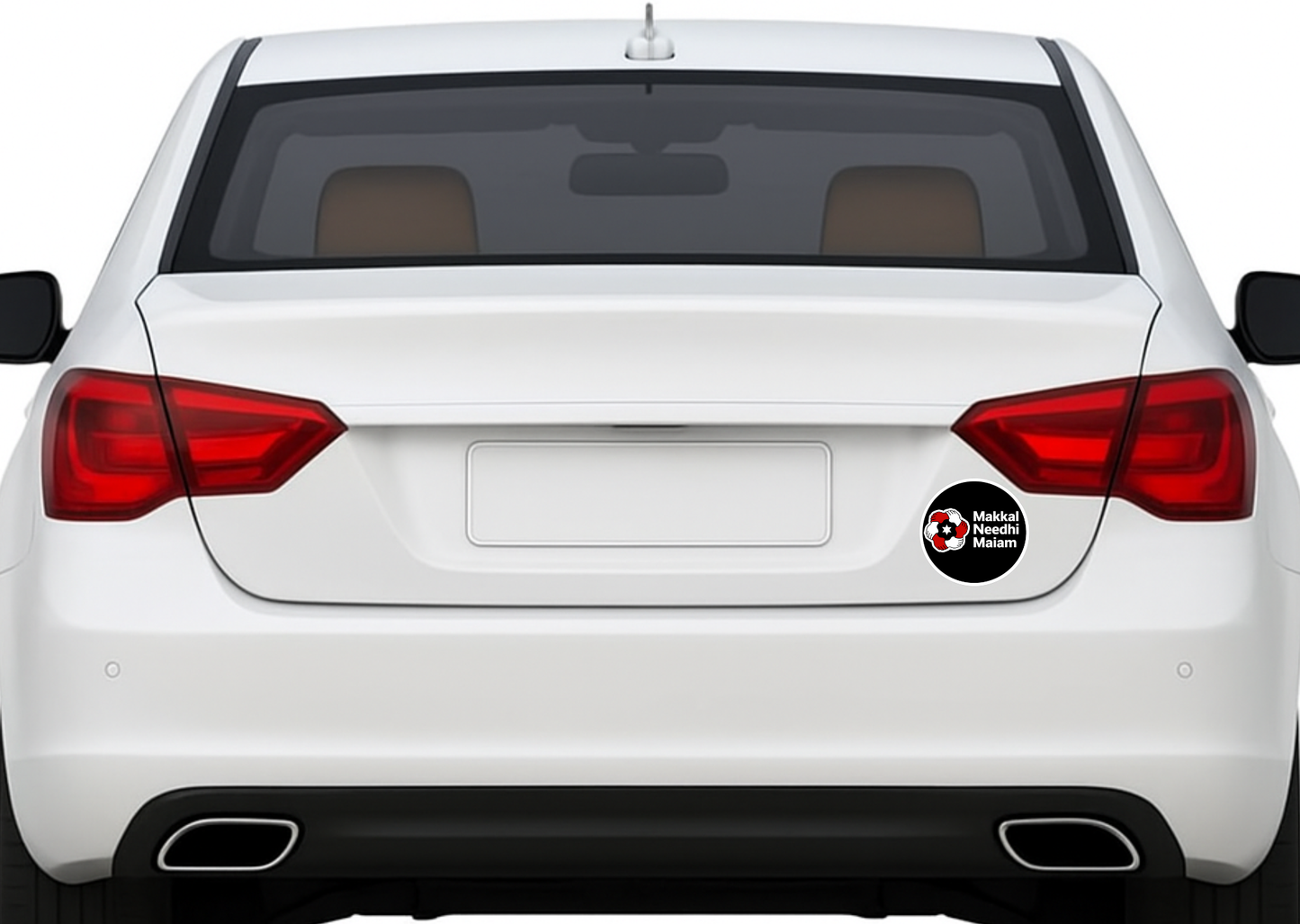 Smeeps Makkal Needhi Maiam Logo Sticker – 10.16 cm (4 Inch) Round Car & Bike Vinyl Decal | Waterproof UV Resistant Political Party Design