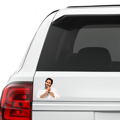 Smeeps Political Leader Portrait Vinyl Sticker – 10.93 × 10.16 cm (4.3 × 4 Inch) Premium Car Bike Laptop Sticker | Waterproof UV Resistant Wash Proof | Pack of 1