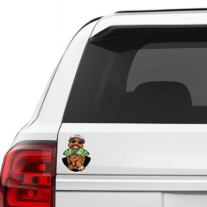 Smeeps Money Style Vinyl Sticker – 10.16 × 7.88 cm (4 × 3.1 Inch) Waterproof Attitude Decal | Cool Rich Lifestyle Sticker for Bike, Car, Laptop & Helmet | Pack of 1