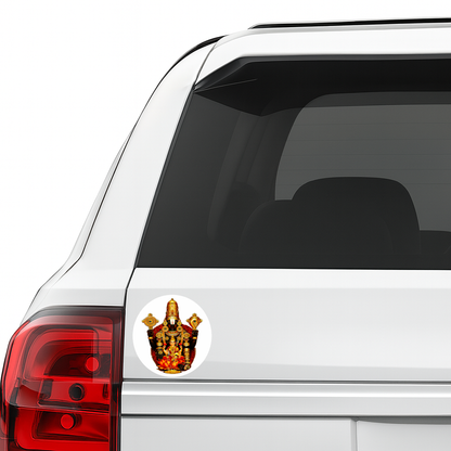 Smeeps Lord Balaji Vinyl Sticker – 10.42 × 10.16 cm (4.1 × 4 Inch) Waterproof Car & Bike Sticker | Tirupati Balaji Devotional Decal | UV Resistant Wash Proof | Pack of 1