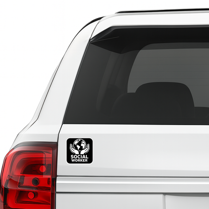 Smeeps Social Worker Sticker – 10.16 × 10.16 cm (4 × 4 Inch) Waterproof Vinyl Car & Bike Decal | NGO Awareness Sticker | UV Resistant Washproof Social Service Graphic | Pack of 1